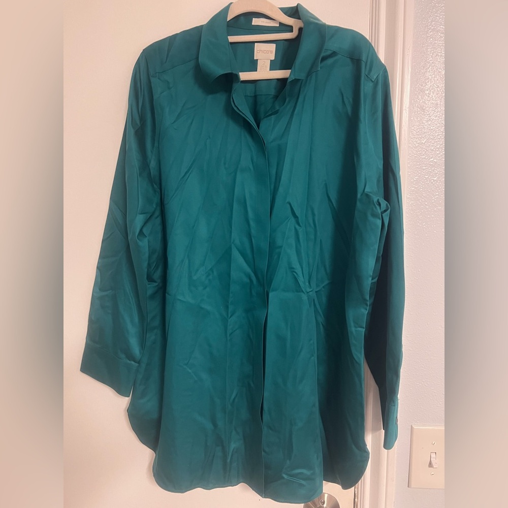 Chico's Teal Button Down Shirt
